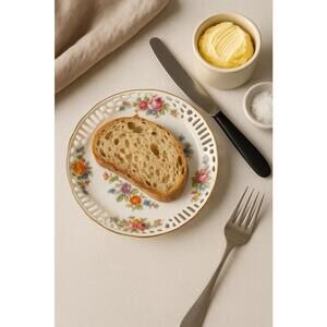 Schumann Bavaria Antique 1910s 8 Chateau Reticulated Bread & Butter Plates, 6”